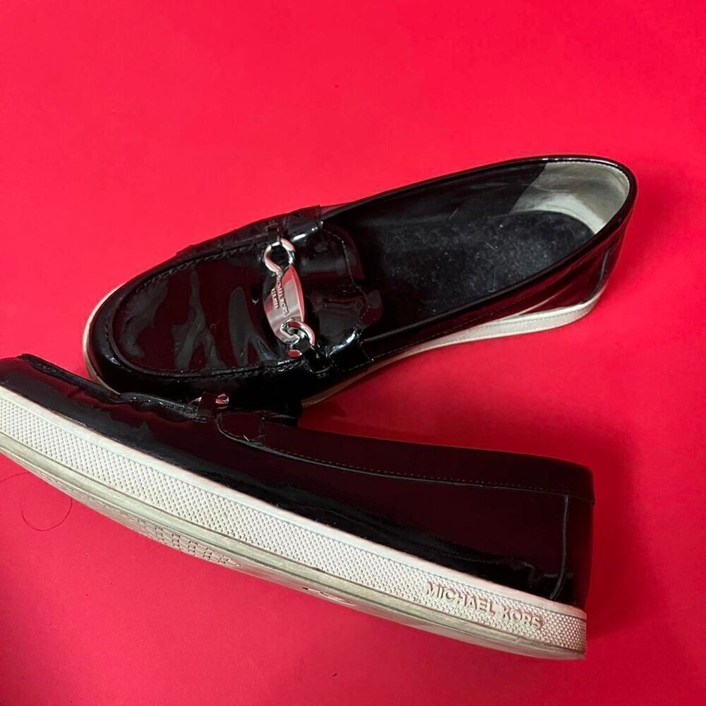 Michael kores / Black pvc latex look flats-slides